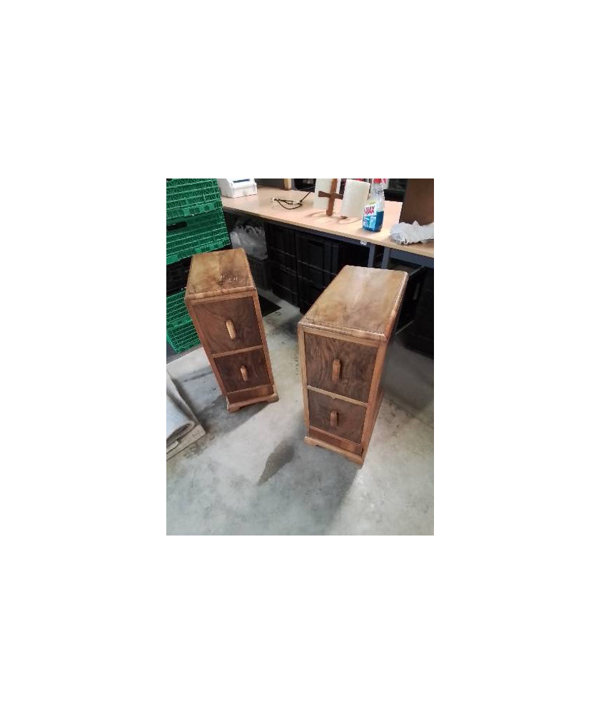 CONSOLE BOIS 2 TIROIRS ART DÉCO 