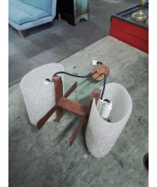 SUSPENSION SCANDINAVE TECK 2 FEUX PERSPEX ANNÉES 70