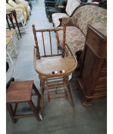 CHAISE HAUTE BEBE BOIS CLAIR ANNÉES 50