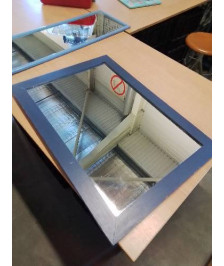 MIROIR RECTANGULAIRE BOIS PEINT BLEU