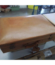 VALISE CUIR MARRON MONOGRAMME G.V