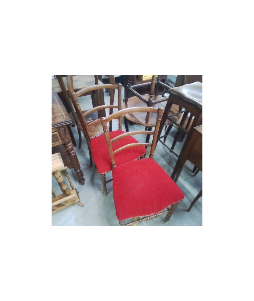 PAIRE DE CHAISES ASSISES ROUGES
