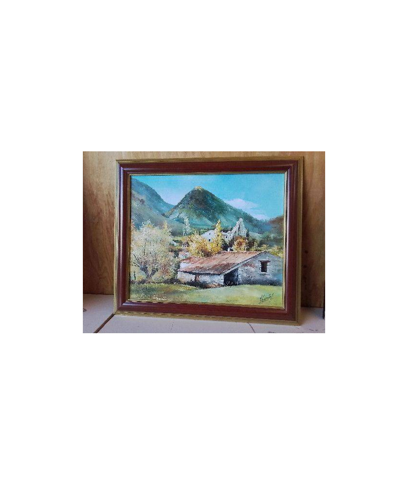 PEINTURE AUX COUTEAUX ’ PETIT VILLAGE ENCLAVÉ ’