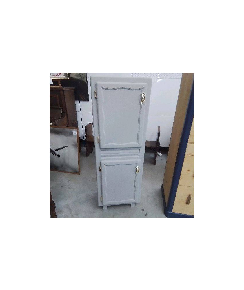 MEUBLE 2 PORTES PEINT GRIS 