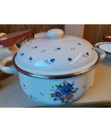 MARMITE EN TOLE ÉMAILLÉE 