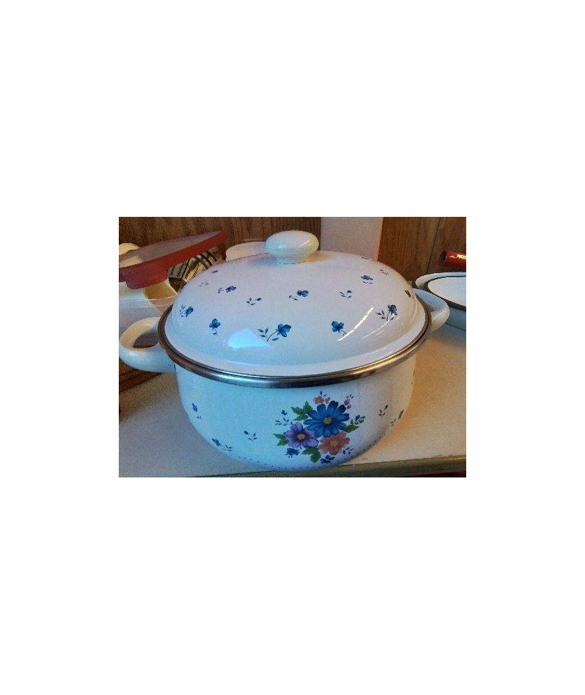 MARMITE EN TOLE ÉMAILLÉE 