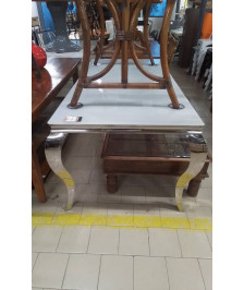 TABLE BAROQUE 1.80M ARGNET VERRE BLANC 