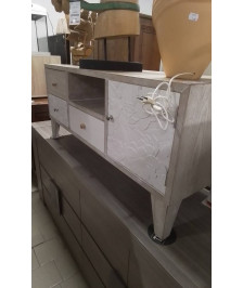 MEUBLE TV STYLE INDUS BLANC