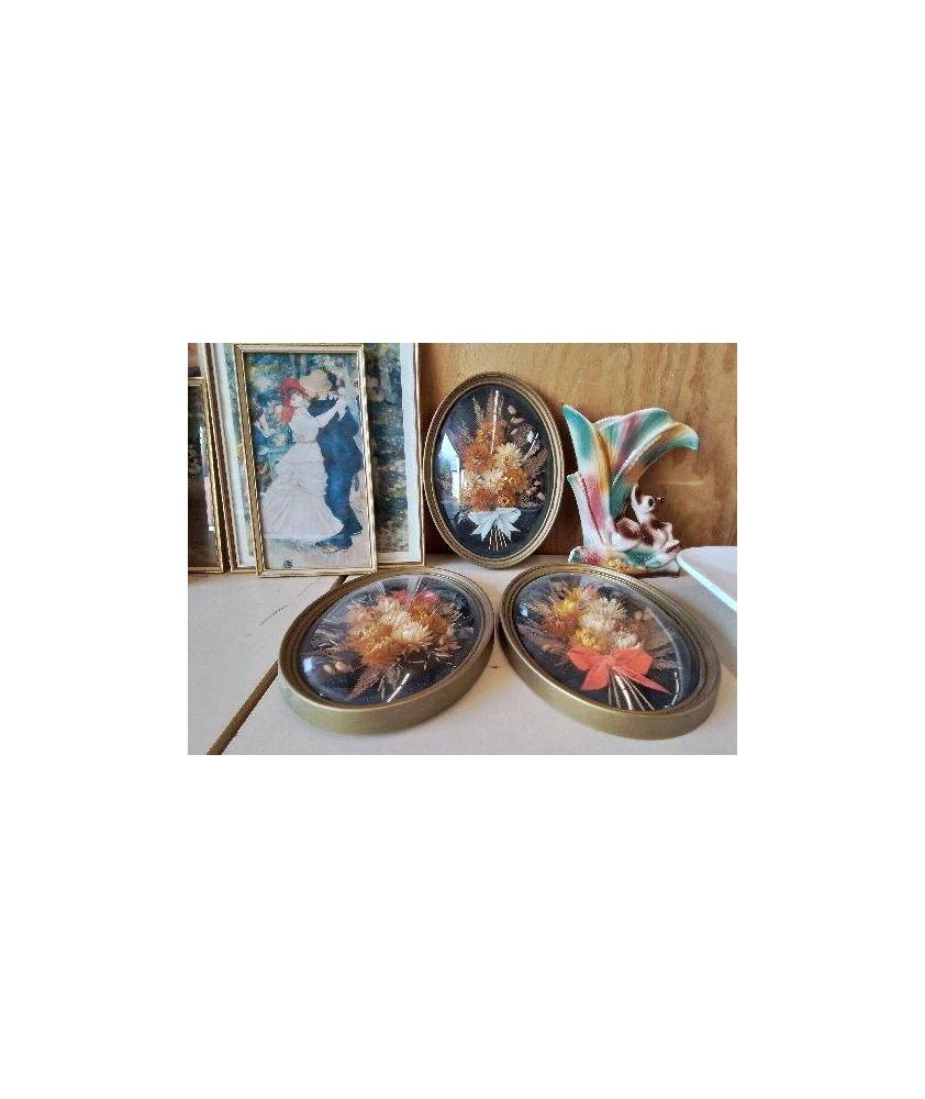 CADRE BOMBÉ FLEURS SÉCHÉ 