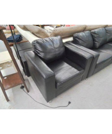 FAUTEUIL CUIR NOIR 