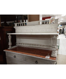 DESSERTE HENRI 2 BLANCHE AVEC MARBRE