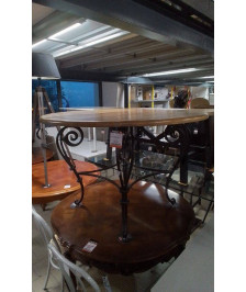 TABLE RONDE CHENE ET FER FORGE