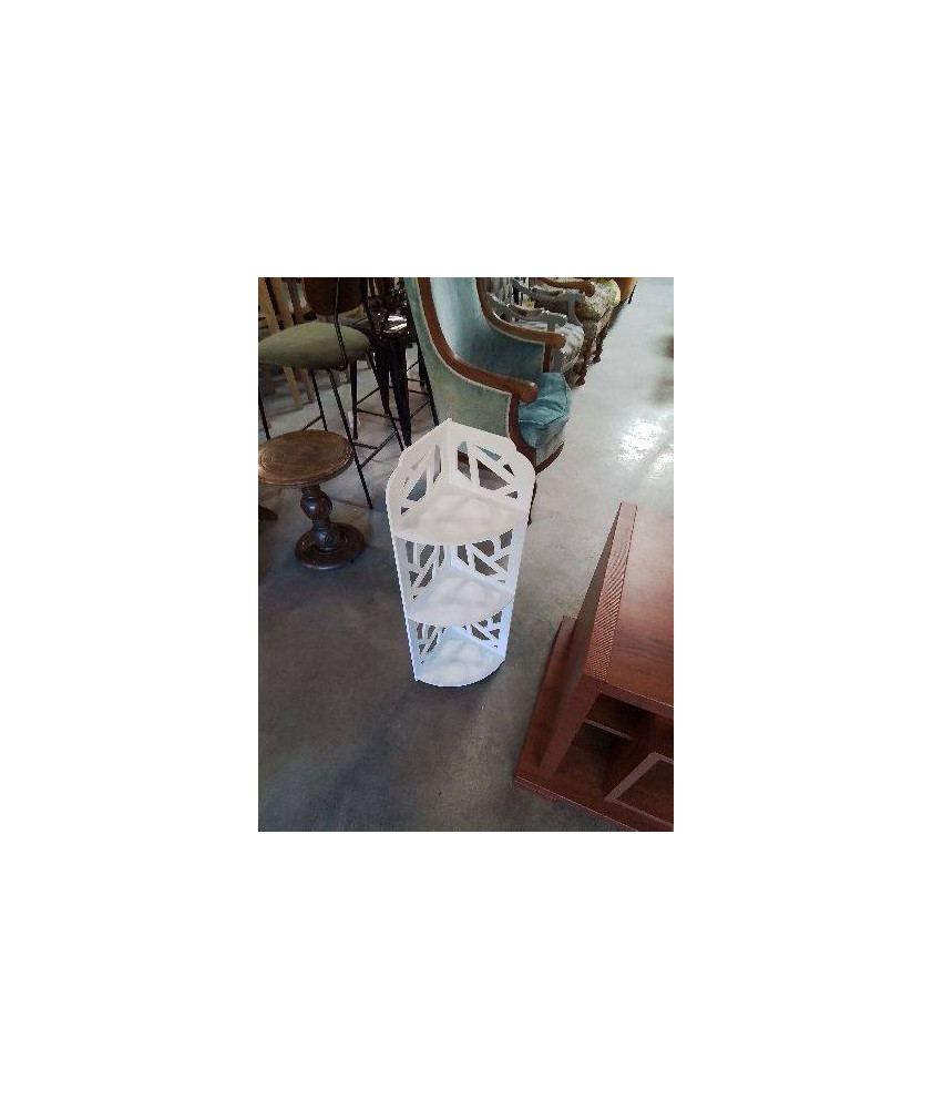 ÉTAGÈRE DE COIN BOIS BLANC 3 TABLETTES 