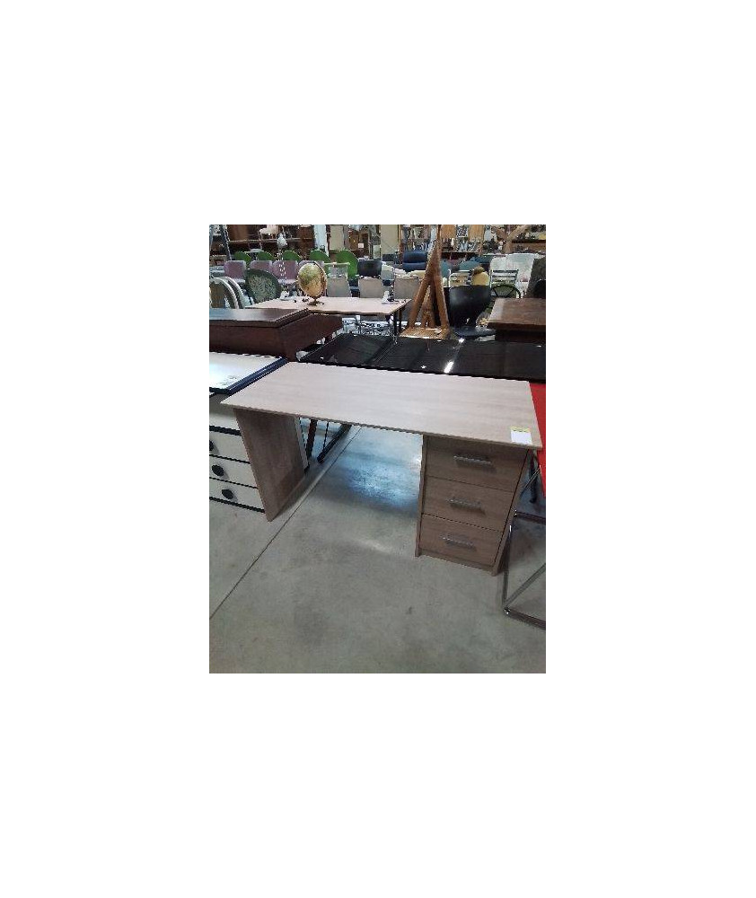 BUREAU RECTANGULAIRE BOIS CLAIR 3 TIROIRS 