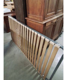 SOMMIER CADRE MÉTAL GRIS A LATTES 90X190CM