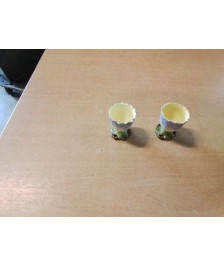 2 COQUETIERS CÉRAMIQUE XIXE 