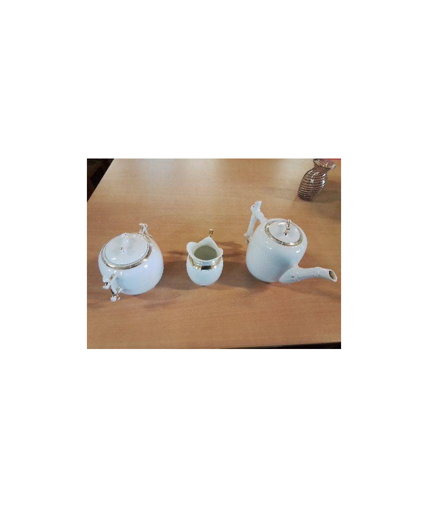 SERVICE A CAFE PORCELAINE DOREE FIN XIXE 