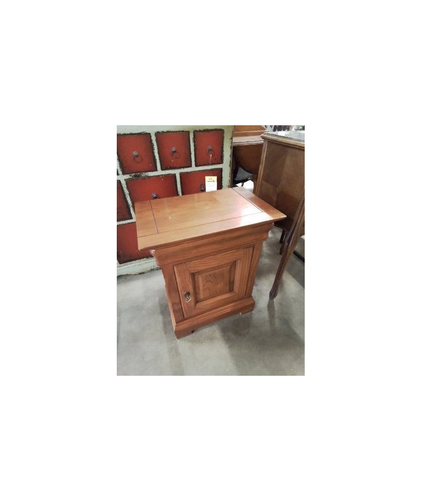 CHEVET BOIS CLAIR MOULURÉ 1 TIROIR 1 NICHE STYLE LOUIS PHILIPPE 