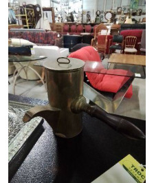 CAFETIÈRE LAITON MANCHE BOIS DÉBUT XXE