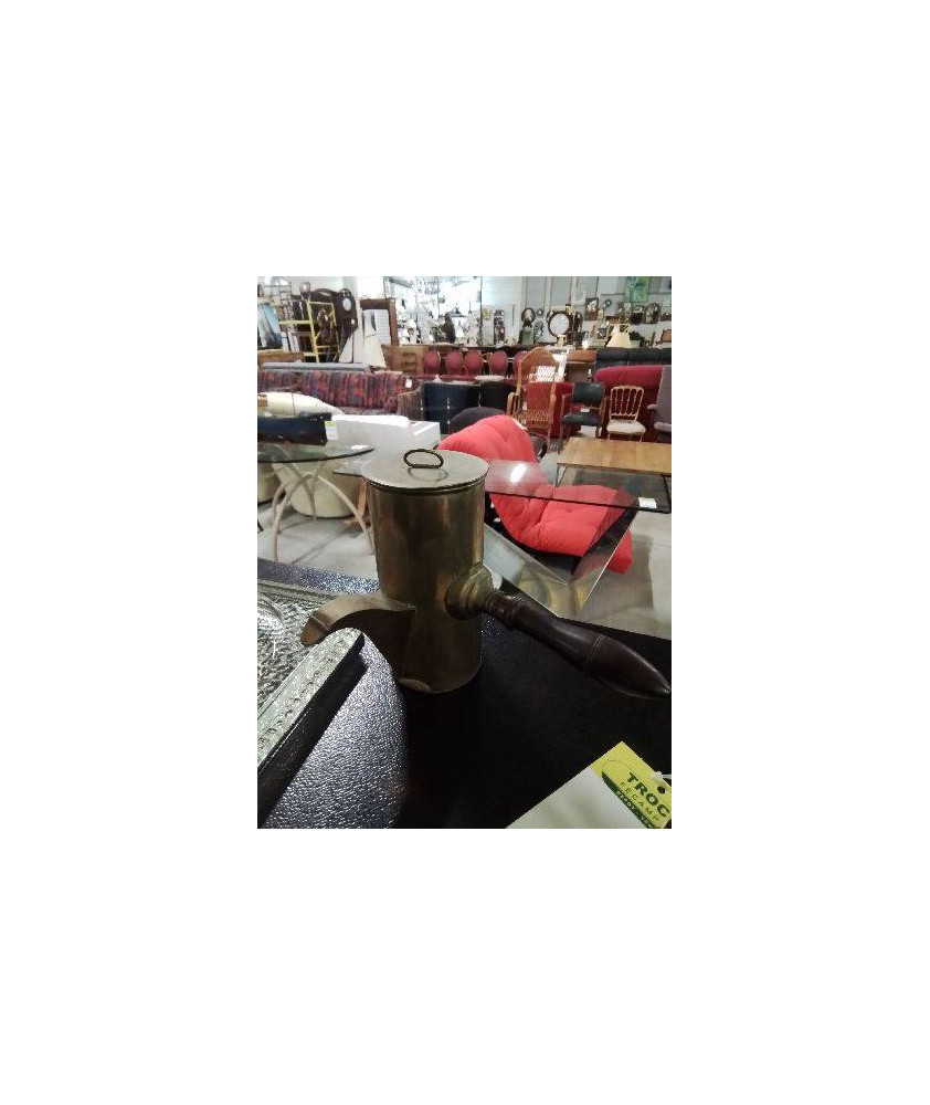 CAFETIÈRE LAITON MANCHE BOIS DÉBUT XXE