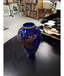 VASE VERRE TEINTE BLEU DÉBUT XXE 27CM