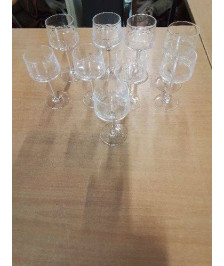 9 VERRES A PIED CRISTAL VAL ST LAMBERT