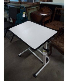 TABLE DE LIT MÉTAL EG BOIS BLANC PLIANT RÉGLABLE HAUTEUR