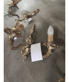 APPLIQUE BRONZE DORE 2 FEUX STYLE REGENCE 