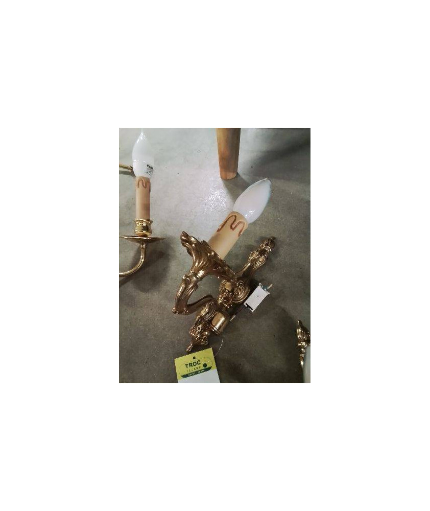 APPLIQUE BRONZE DORÉ 1 FEU STYLE REGENCE 