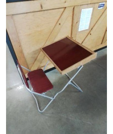 BUREAU D’ENFANT PLIANT MÉTAL GRKS BOIS ET SKAÏ ROUGE