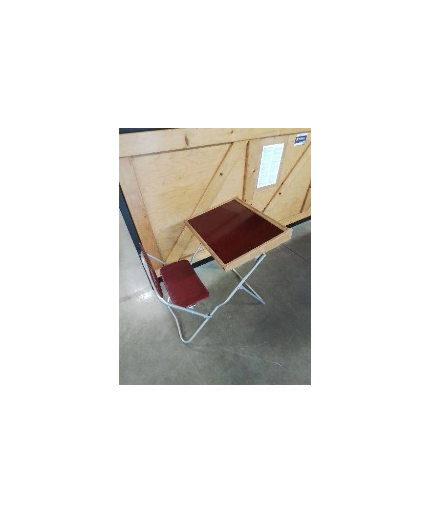 BUREAU D’ENFANT PLIANT MÉTAL GRKS BOIS ET SKAÏ ROUGE