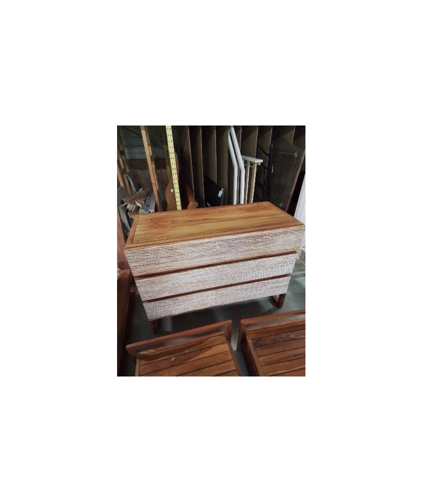 COMMODE TECK 3 TIROIRS 