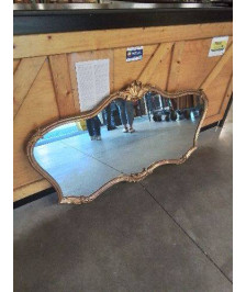 MIROIR BOIS ET STUC DORÉ STYLE LOUIS XV 