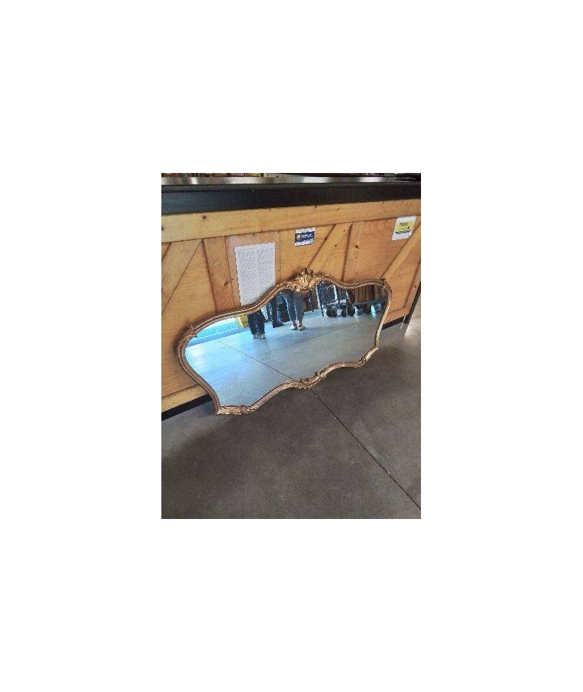 MIROIR BOIS ET STUC DORÉ STYLE LOUIS XV 