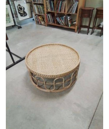 TABLE BASSE RONDE ROTIN ET VANNERIE LA REDOUTE 