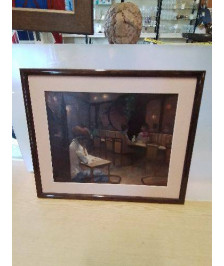 HUILE SUR PANNEAU SCENE DE RESTAURANT MARIO PLATERO (1942-2002)