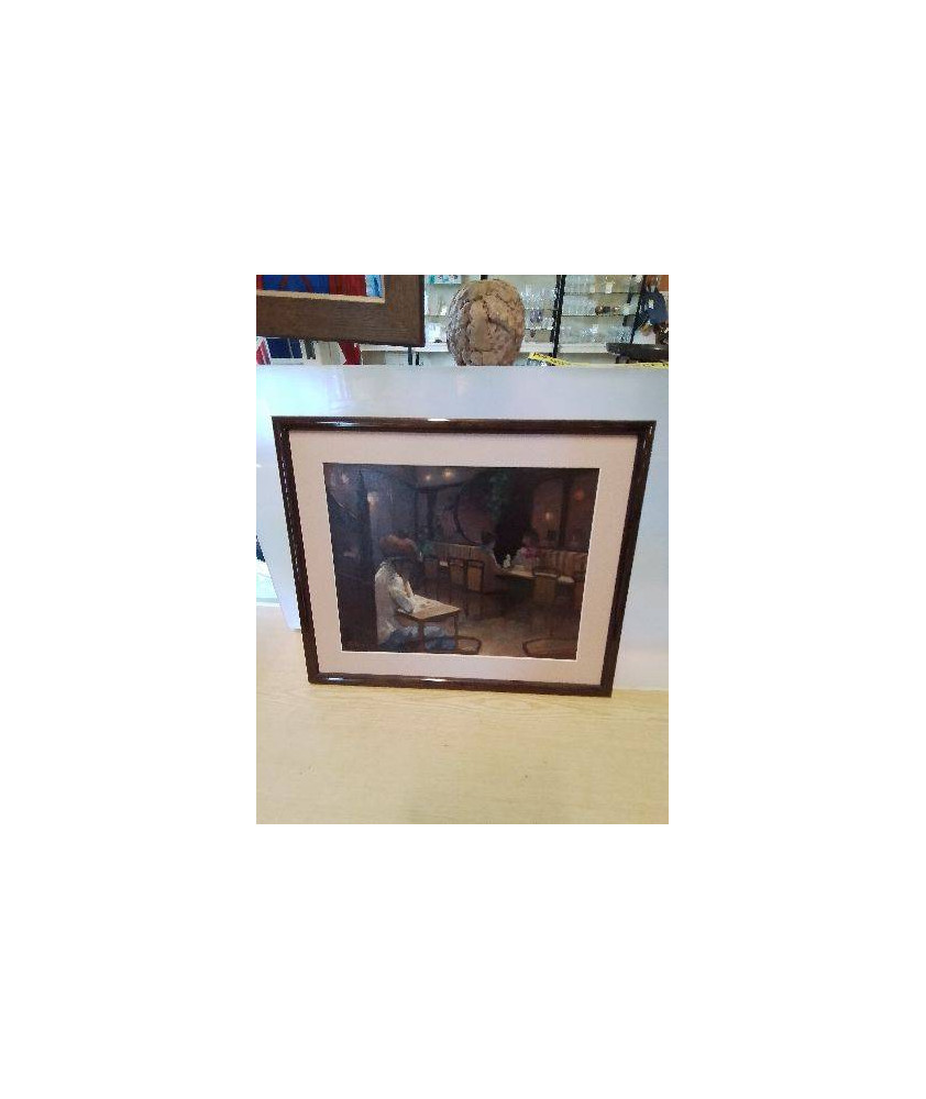 HUILE SUR PANNEAU SCENE DE RESTAURANT MARIO PLATERO (1942-2002)