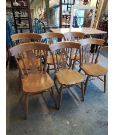 6 CHAISES SALOON BOIS CLAIR 