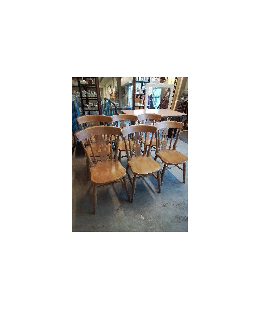6 CHAISES SALOON BOIS CLAIR 