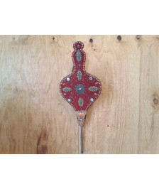 SOUFFLEUR DE CHEMINÉ EN CUIR MAROCAIN ANNÉE 50