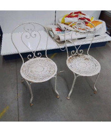PAIRE DE CHAISES FER FORGÉ 