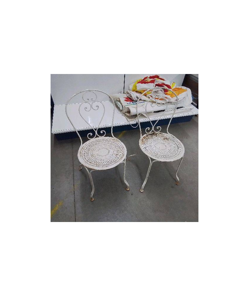 PAIRE DE CHAISES FER FORGÉ 