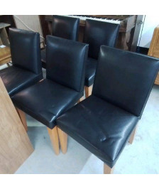 LOT DE 5 CHAISES BOIS NOIR
