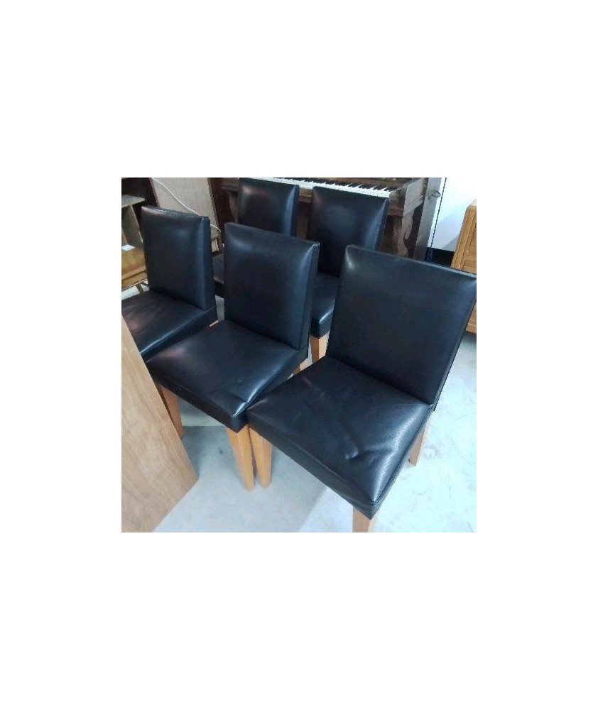 LOT DE 5 CHAISES BOIS NOIR