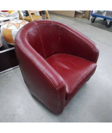 FAUTEUIL CUIR ROUGE