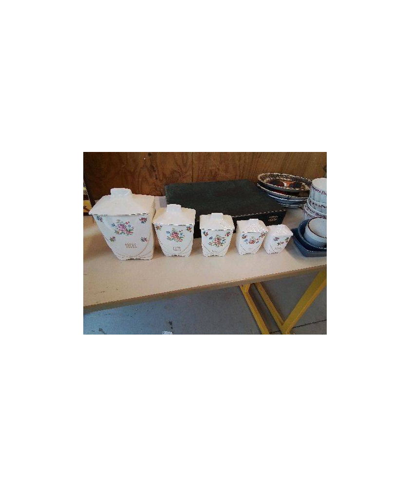 LOT DE 5 POTS À CONDIMENTS 