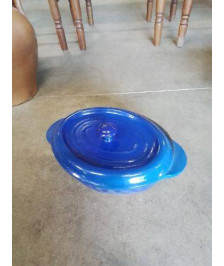 COCOTTE OVALE FONTE ÉMAILLÉE BLEU 