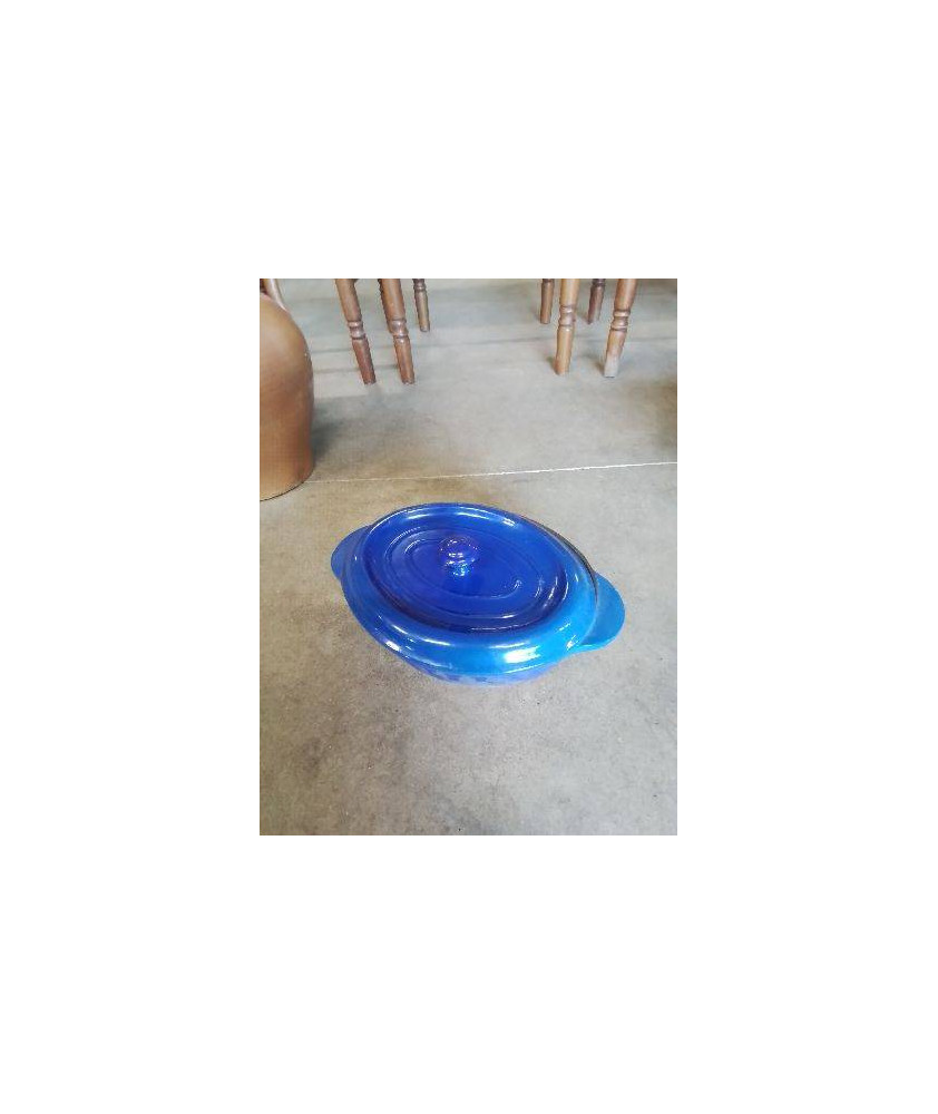 COCOTTE OVALE FONTE ÉMAILLÉE BLEU 