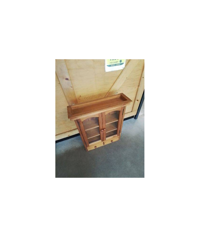 VITRINE MURAL PIN 2 PORTES 2 TIROIRS 