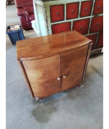 CHEVET BOIS CLAIR 2 PORTES ART DÉCO 